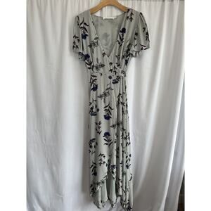 Astr The Label Hadley Maxi Wrap Dress Short Sleeve Floral Lined Size Womens SM